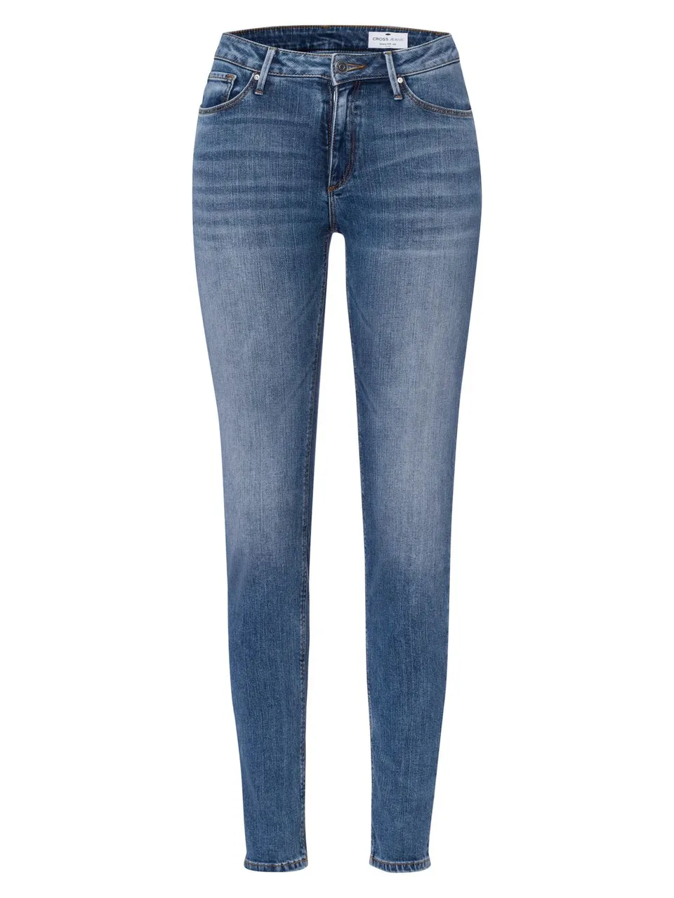Cross Jeans Damen Jeans ALAN - Skinny Fit - Blau - Sea Blue Washed