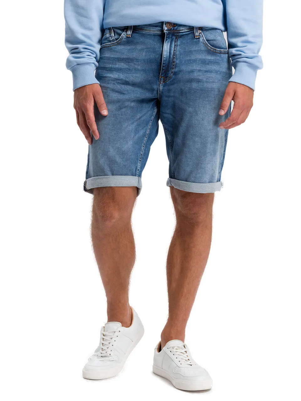 Cross Jeans Herren Jeans Short LEOM - Regular Fit - Grau Blau Schwarz