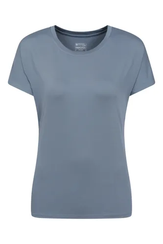 Cross-Over Damen Yoga T-Shirt - Blau
