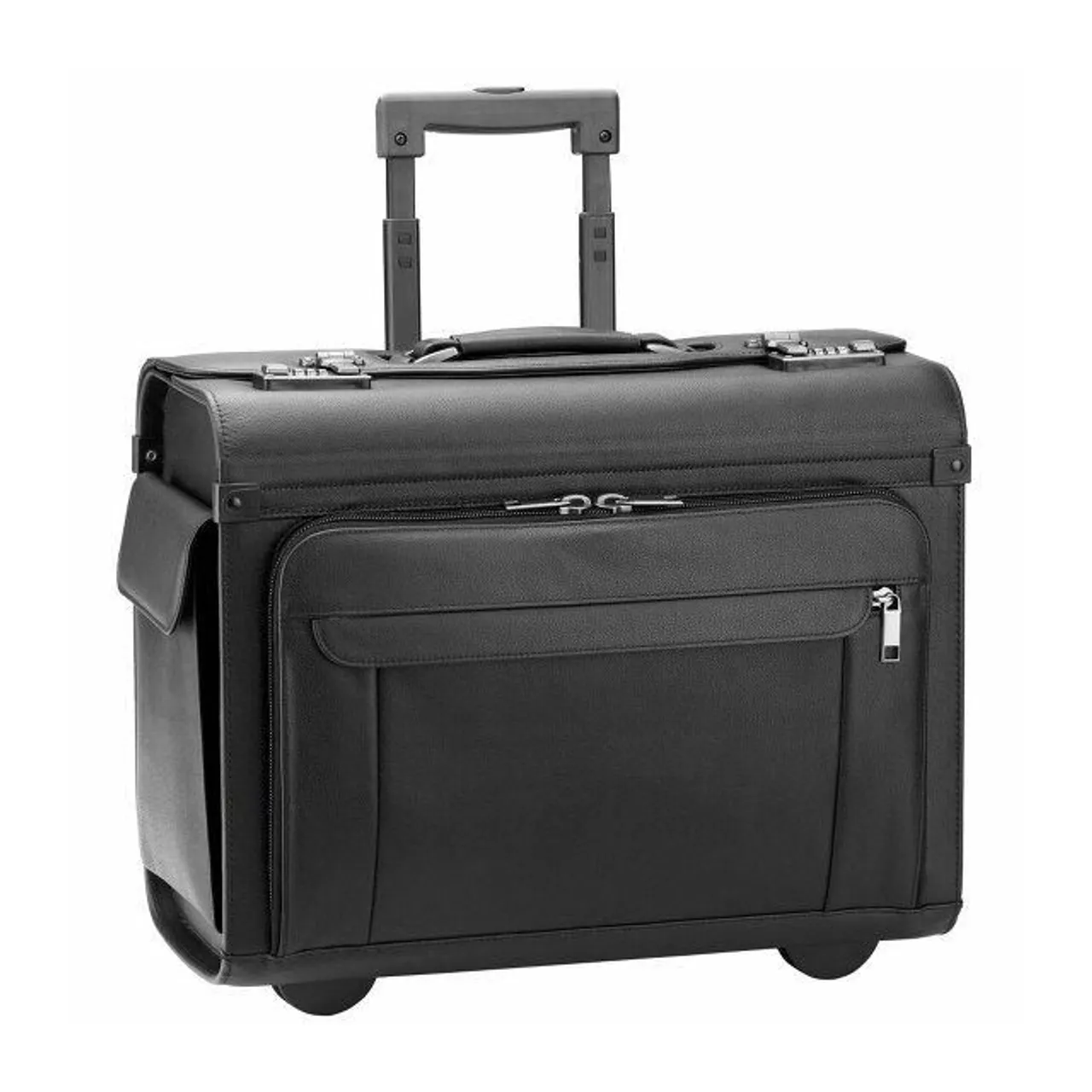d&n Business & Travel Pilotenkoffer Trolley Leder 46 cm Laptopfach schwarz