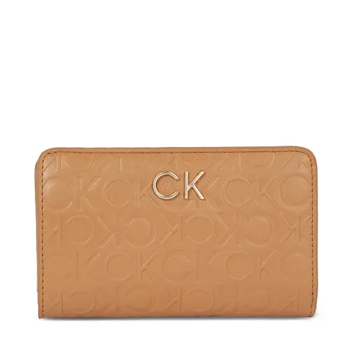 Damen Geldbörse Calvin Klein Re-Lock Bifold Fr Wallet Emb K60K611318 Brown Sugar GA5