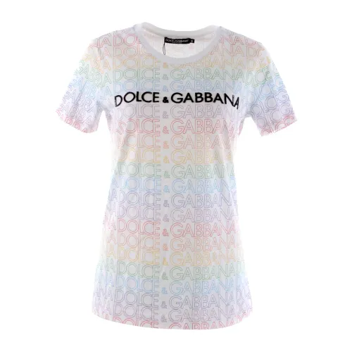 Damen Pailletten Kurzarm T-Shirt Dolce & Gabbana