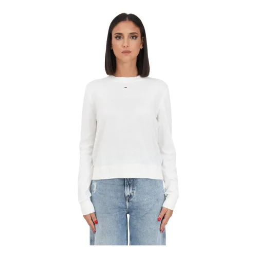 Damen Pullover in Weiß mit Markenlogo Tommy Jeans