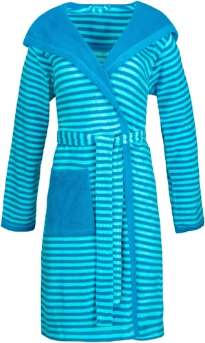 Damenbademantel ESPRIT "Striped Hoody" Bademäntel Gr. XL, blau (turquoise) Bademäntel