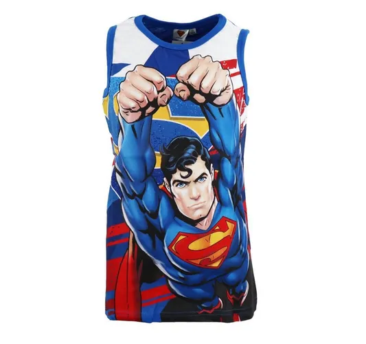 DC Comics Print-Shirt Superman ärmelloses Jungen Shirt 100% Baumwolle