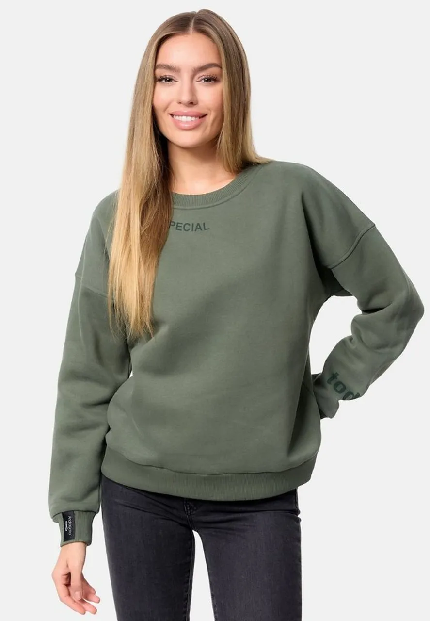 Decay Sweatshirt mit dezentem Print am Ausschnitt