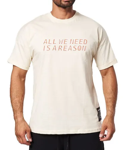 Denim House T-Shirt Oversize T-Shirt mit Schriftzug im lässigen Loose-Fit Style