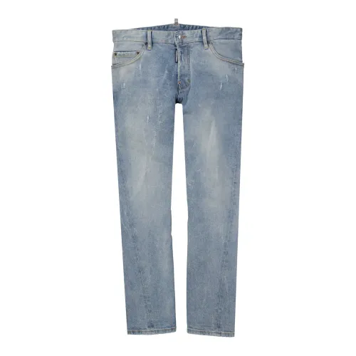 Denim Jeans mit Kontrast-Logo Dsquared2