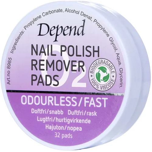 Depend O2 Nail Polish Remover Pads 32 st