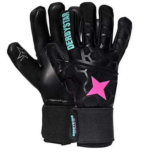 Derbystar APS Legend V20 Handschuhe Schwarz Pink Grün 10.5