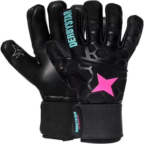 Derbystar APS Legend V20 Handschuhe Schwarz Pink Grün 8.5