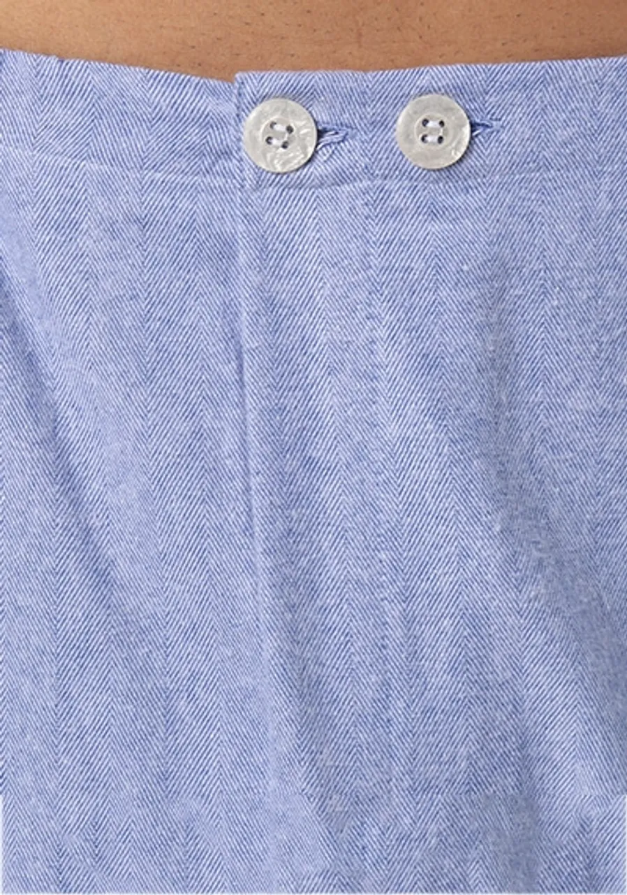 DEREK ROSE Herren Pyjama blau Baumwolle unifarben