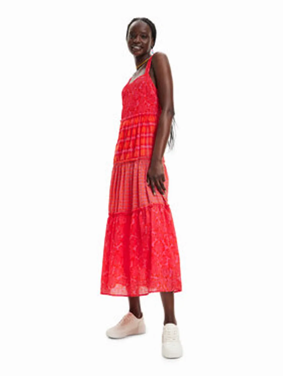 Desigual Kleid für den Alltag Ely 23SWVW20 Rot Regular Fit