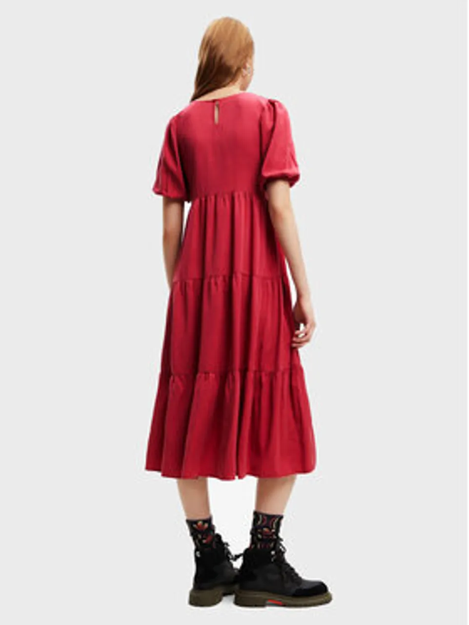 Desigual Kleid für den Alltag Flora 22WWVW30 Rot Regular Fit