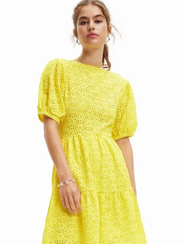 Desigual Kleid für den Alltag Limon 23SWVW85 Gelb Regular Fit