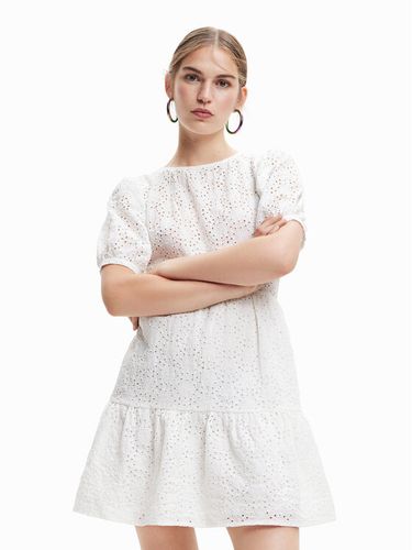 Desigual Kleid für den Alltag Limon 23SWVW85 Weiß Regular Fit