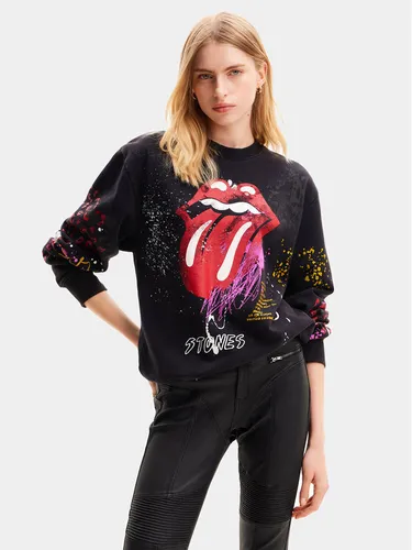 Desigual Sweatshirt The Rolling Stones 24SWSK39 Schwarz Regular Fit