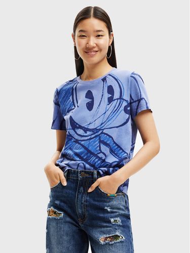 Desigual T-Shirt DISNEY Mickey Blau Regular Fit