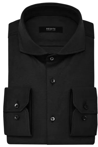 Desoto Slim Fit Hemd schwarz, Einfarbig