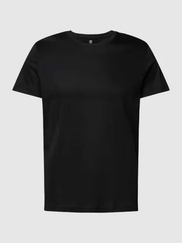 Desoto T-Shirt mit geripptem Rundhalsausschnitt in Black