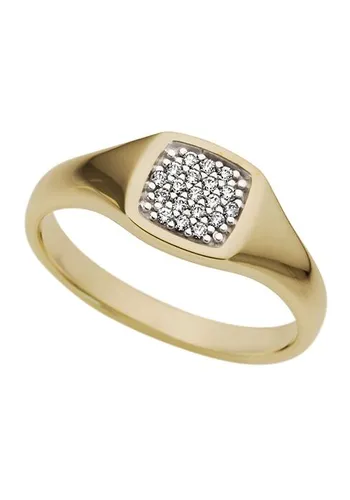 Diamantring FIRETTI "Schmuck Geschenk Gold 333 Damenring Goldring Siegelring Diamant" Fingerringe Gr. 17, 0,1 ct P2 = erkennbare Einschlüsse, Gelbgold...