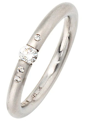 Diamantring JOBO Fingerringe Gr. 54, VS = sehr kleine Einschlüsse, Platin 950-Diamanten, grau (platin 950) Damen Diamantringe