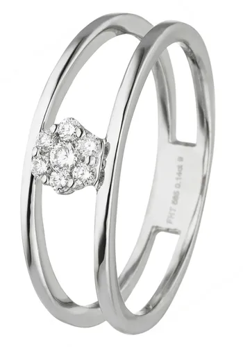 Diamantring JOBO "Ring mit 7 Diamanten" Fingerringe Gr. 56, SI = kleine Einschlüsse, Weißgold 585-Diamanten, weiß (weißgold 585) Damen Diamantringe