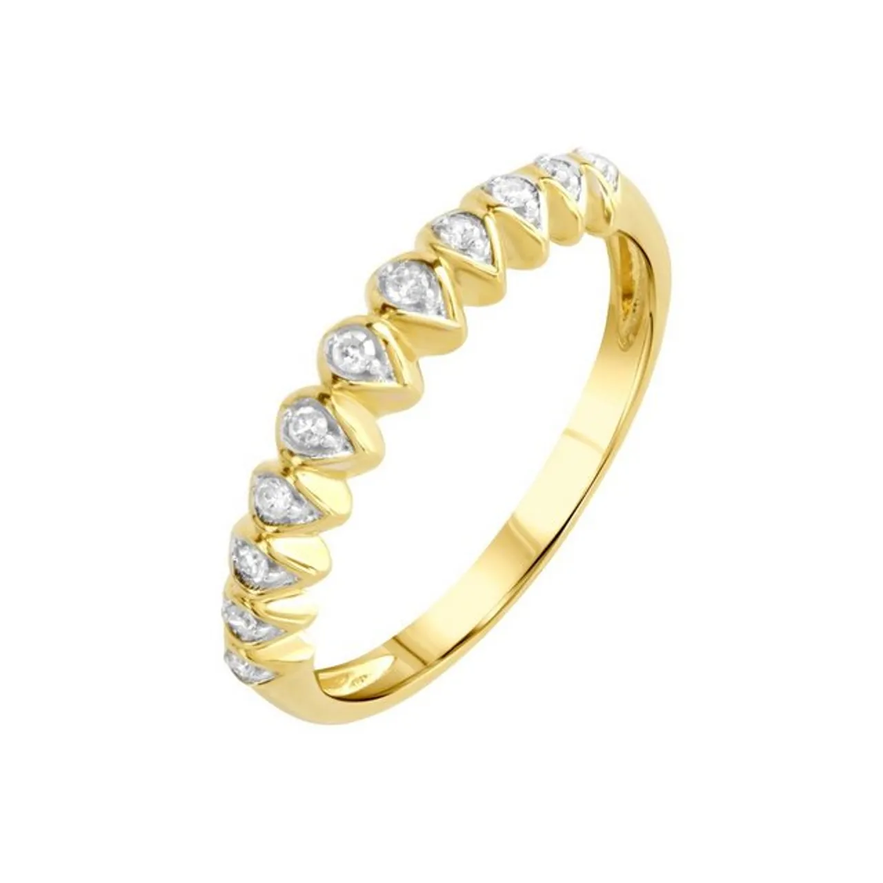 Diamonds by Ellen K. Fingerring 375 Gold gelb zweifarbig Diamant 0,1ct.