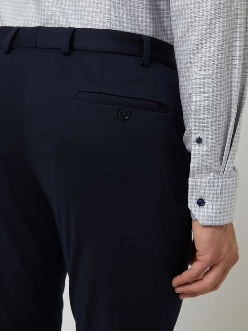 DIGEL Modern Fit Anzughose aus Jersey Modell 'Sergio' in Marine