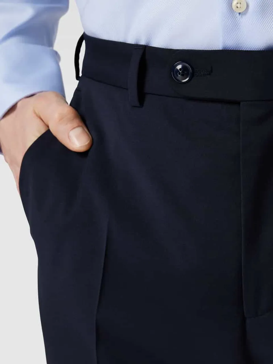 DIGEL Slim Fit Anzughose mit Knopfverschluss in Marine