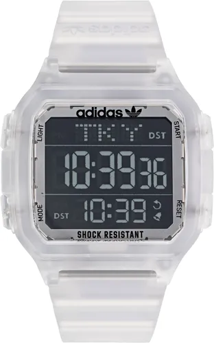 Digitaluhr ADIDAS ORIGINALS "DIGITAL ONE GMT, AOST220492I" Armbanduhren farblos (transparent) Herren Quarzuhren