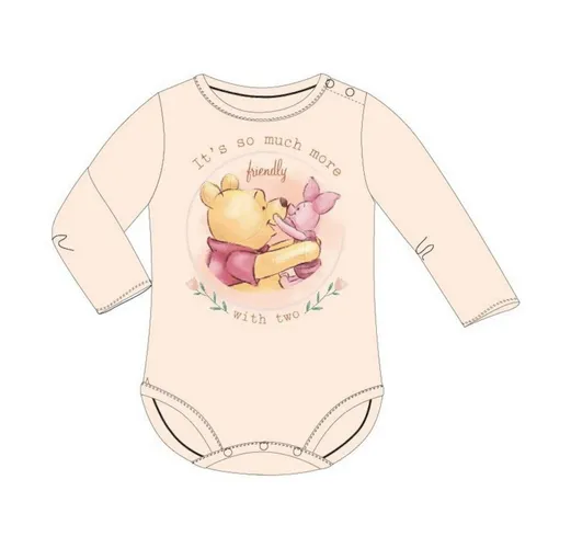 Disney Baby Langarmwickelbody Winnie Puuh Langarm-Body für Mädchen in Peach, Kuschelig & Stilvoll
