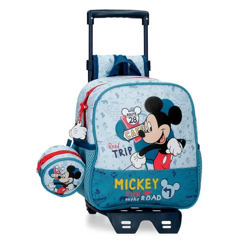 Disney Mickey Road Trip Kleiner Rucksack mit Trolley Blau