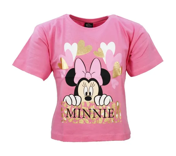 Disney Print-Shirt Disney Minnie Maus Mädchen Kinder T-Shirt Top Gr. 104 bis 134, Baumwolle