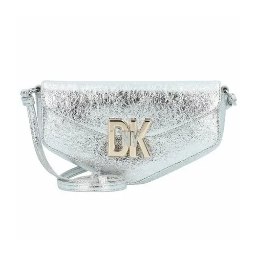 DKNY Downtown Umhängetasche Leder 24.5 cm lt silver