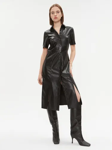 DKNY Kleid aus Kunstleder DD3D4101 Schwarz Regular Fit