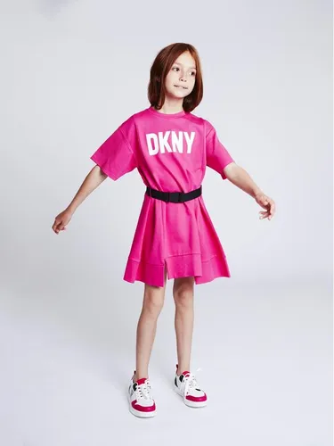 DKNY Kleid für den Alltag D32865 S Rosa Regular Fit