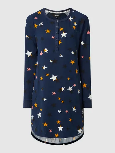 DKNY Nachthemd mit Sternenmuster in Dunkelblau