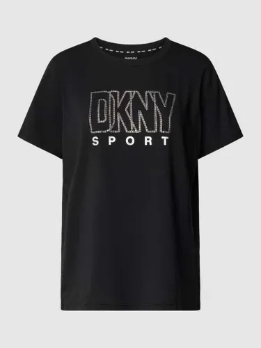 DKNY PERFORMANCE T-Shirt mit Ziersteinbesatz in Black
