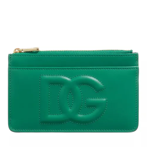 Dolce&Gabbana Portemonnaie - Logo Leather Card Holder - Gr. unisize - in Grün - für Damen