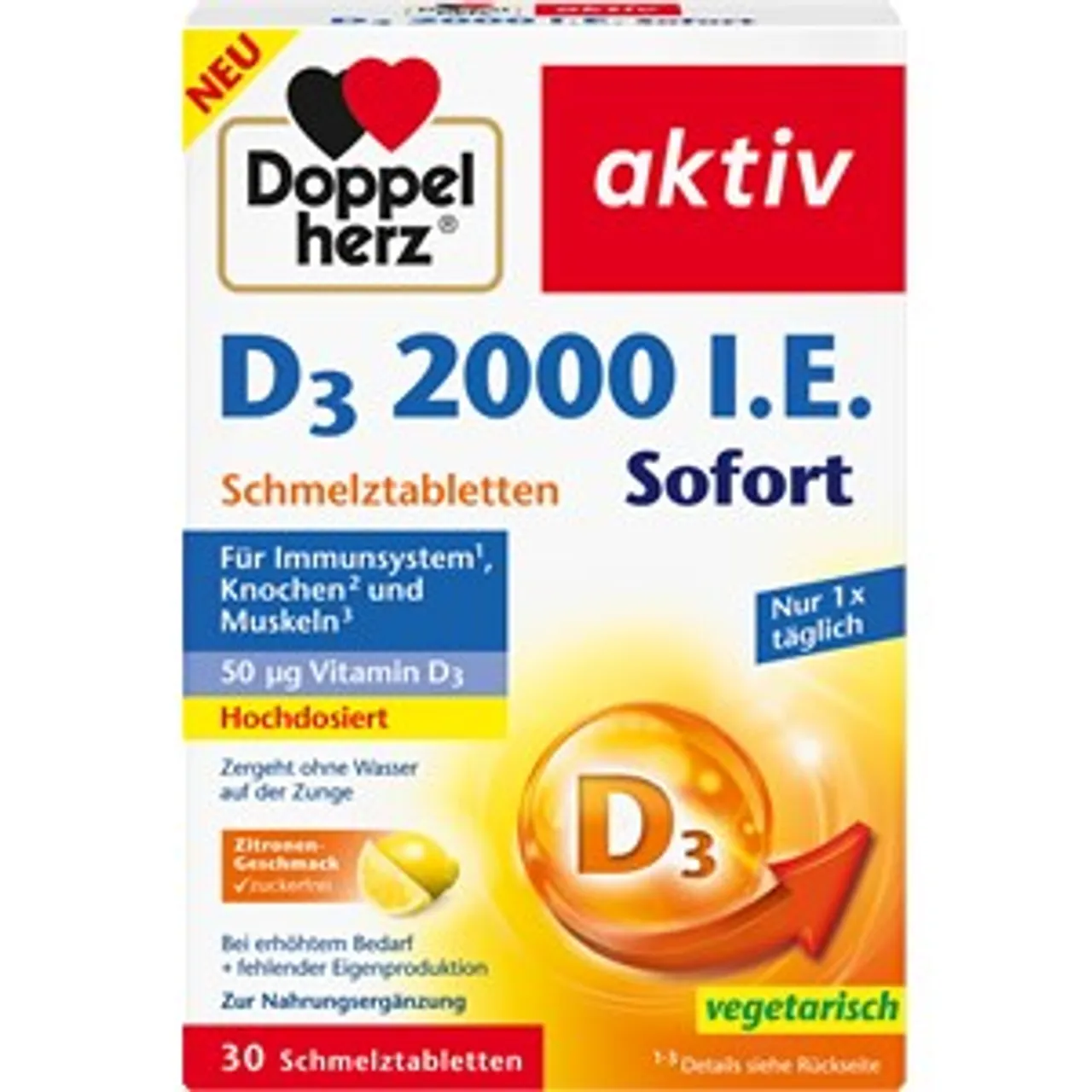 Doppelherz Immunsystem & Zellschutz D3 2000 I.E. Sofort Tabletten Vitamine Damen