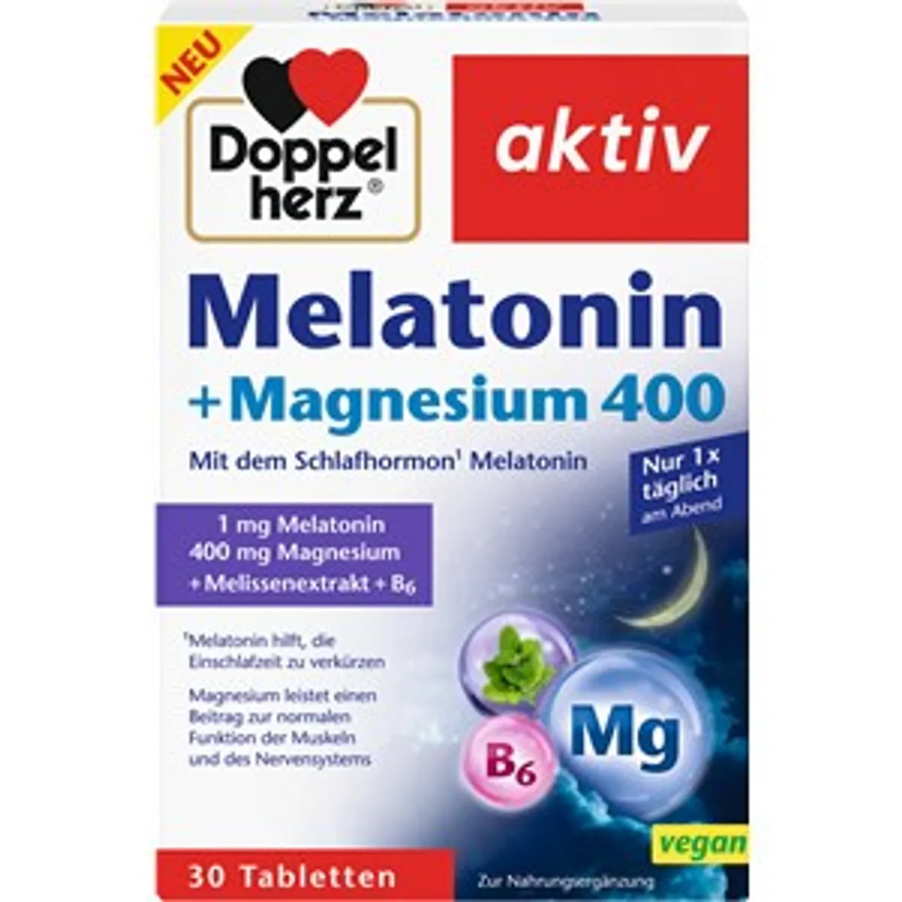 Doppelherz Nerven & Beruhigung Melatonin + Magnesium 400 Vitamine Unisex