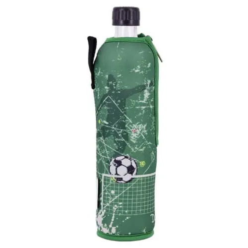 Doras Glasflasche mit Neoprenbezug 500 ml Fußball