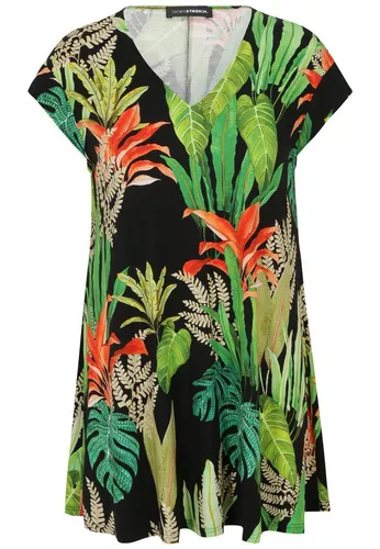 Doris Streich Shirtbluse Tunika mit Blätter-Print