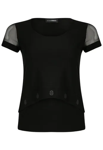 Doris Streich T-Shirt mit transparenten Ärmeln mit modernem Design
