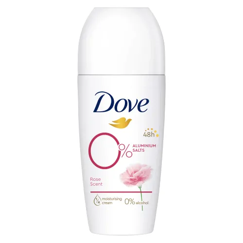 Dove Deodorant Roll-On Rosenduft 0% Deo ohne Aluminiumsalze