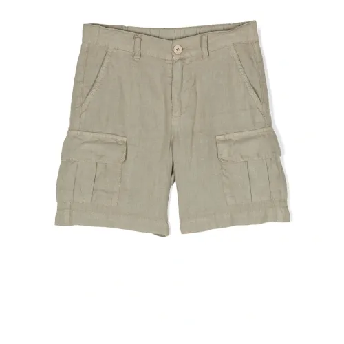 Dove Grey Leinen Shorts für Jungen Aspesi