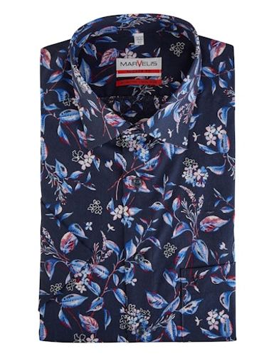 Dresshemd mit floralem Print, Bügelfrei, 229188