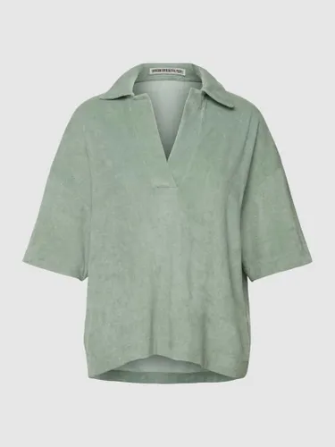 Drykorn Sweatshirt aus Frottee mit V-Ausschnitt Modell 'JARNA' in Schilf