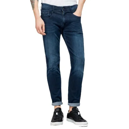 Dunkelblaue Hyperflex Slim Fit Jeans Replay